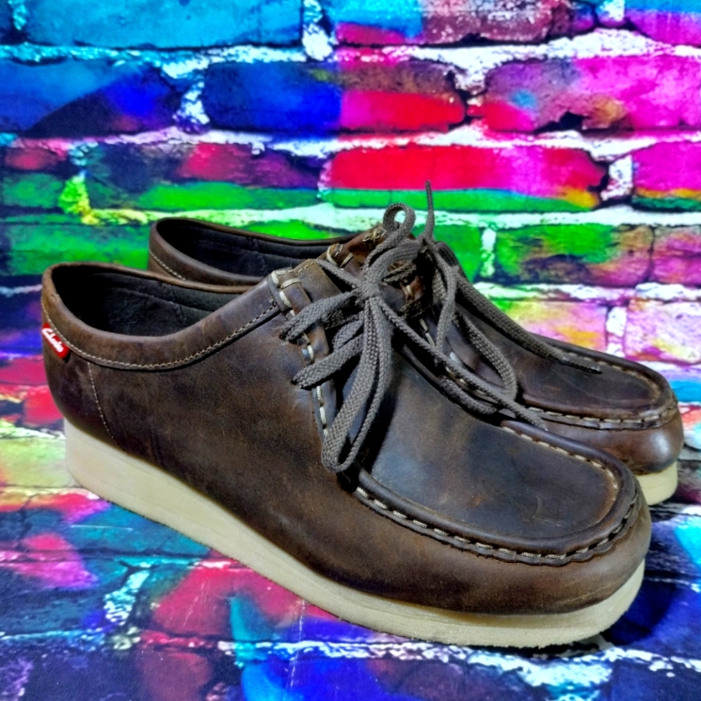 Clarks Collection Padmora Brown Leather Wallabees Shoes Women's 9 US 40 EU